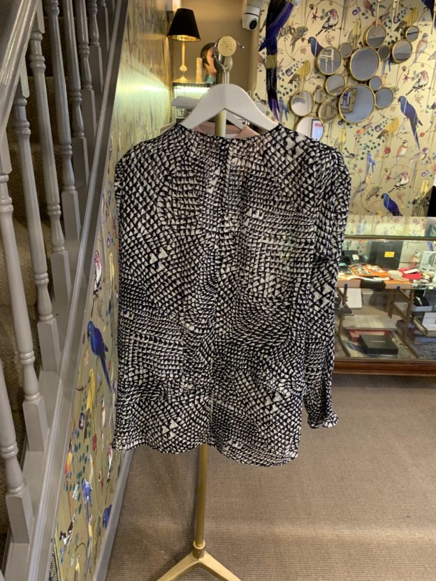 Marc Cain Navy & White Blouse Size N2 - Image 2