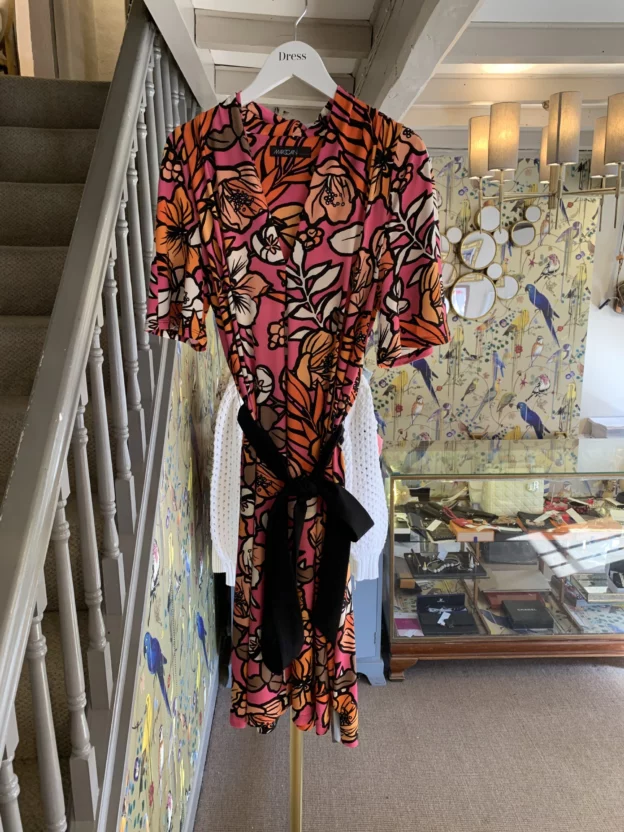Marc Cain Orange & Pink Multi Coloured Dress Size 14