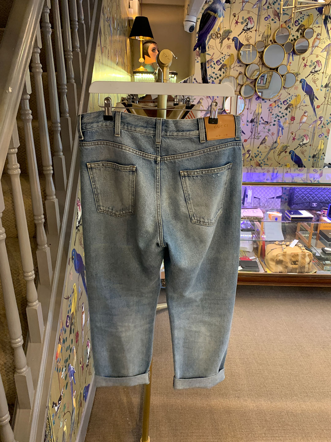 Gucci Boyfriend Fit Jeans With Butterfly Logo Size 29
