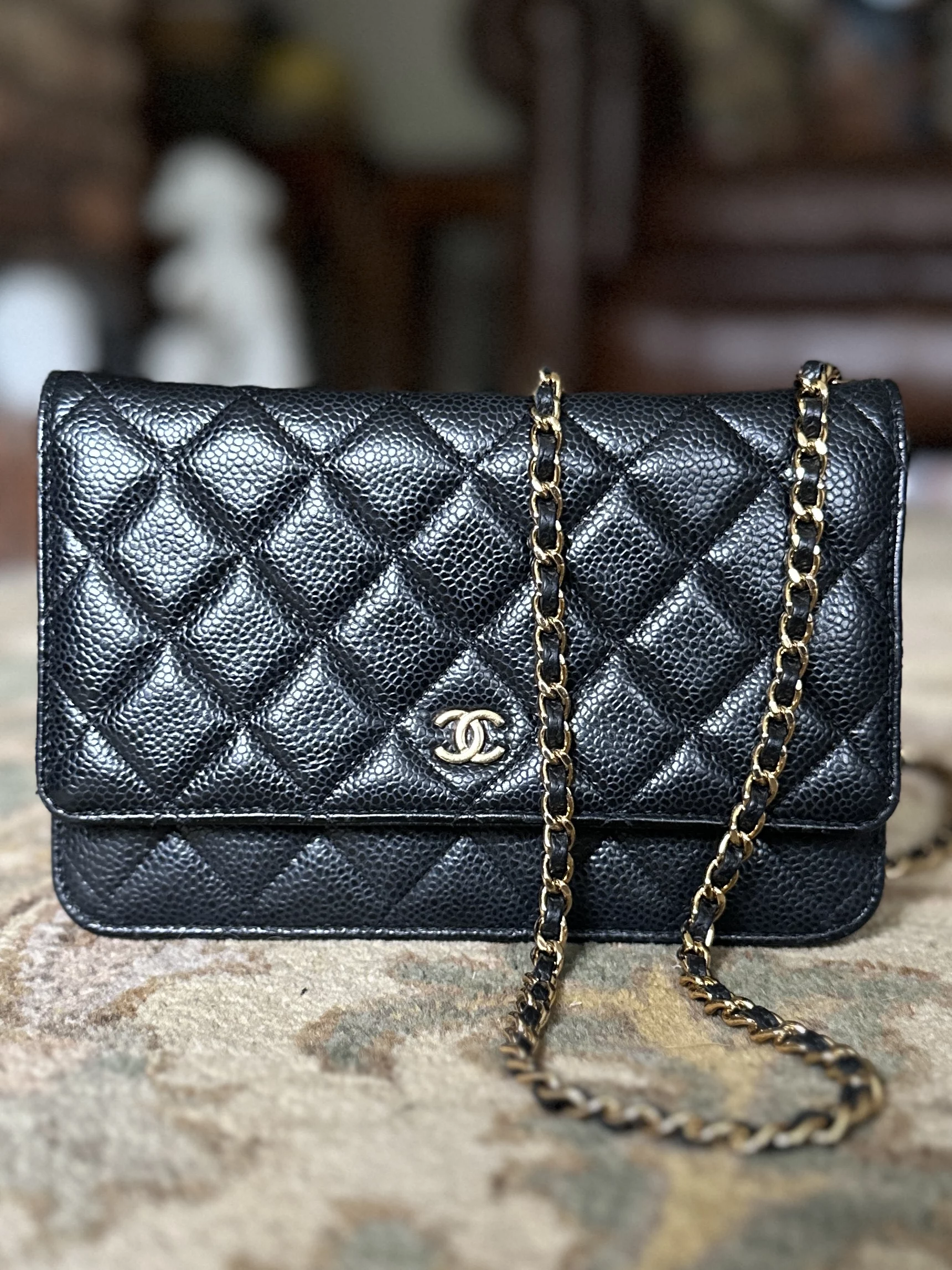Chanel Wallet On A Chain. Black Gold. Brand New. - Dress Cheshire |  Preloved Designer Fashion | Boutique In Cheshire
