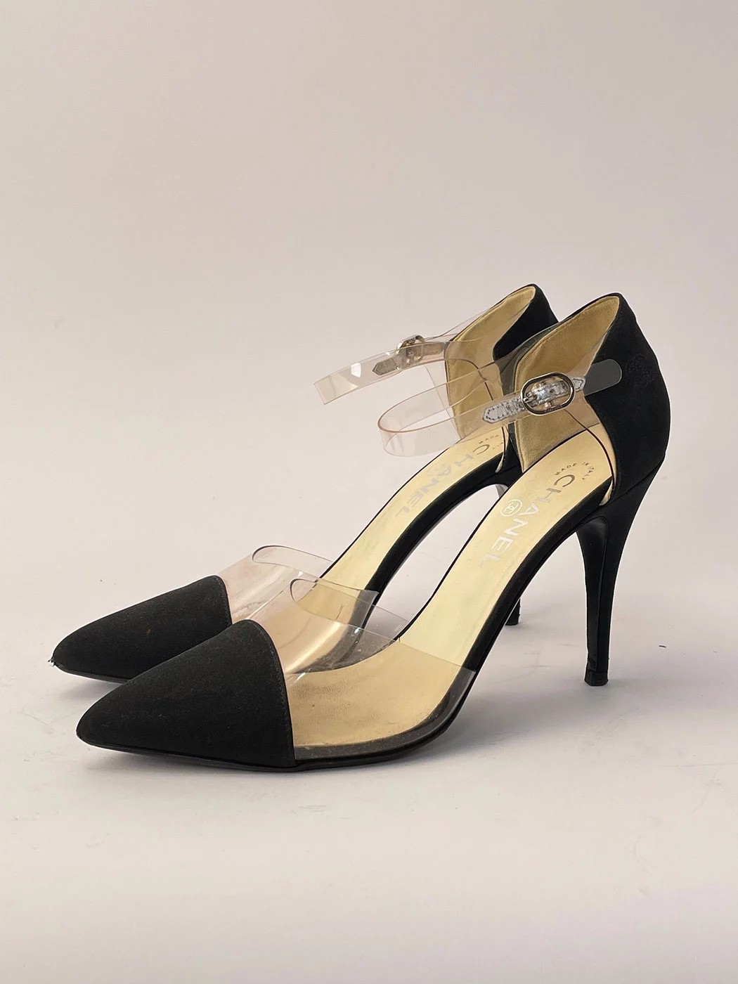 Chanel Clear Black Heels Size Size 40.5 (UK 7.5) - Dress Cheshire, Preloved Designer Fashion