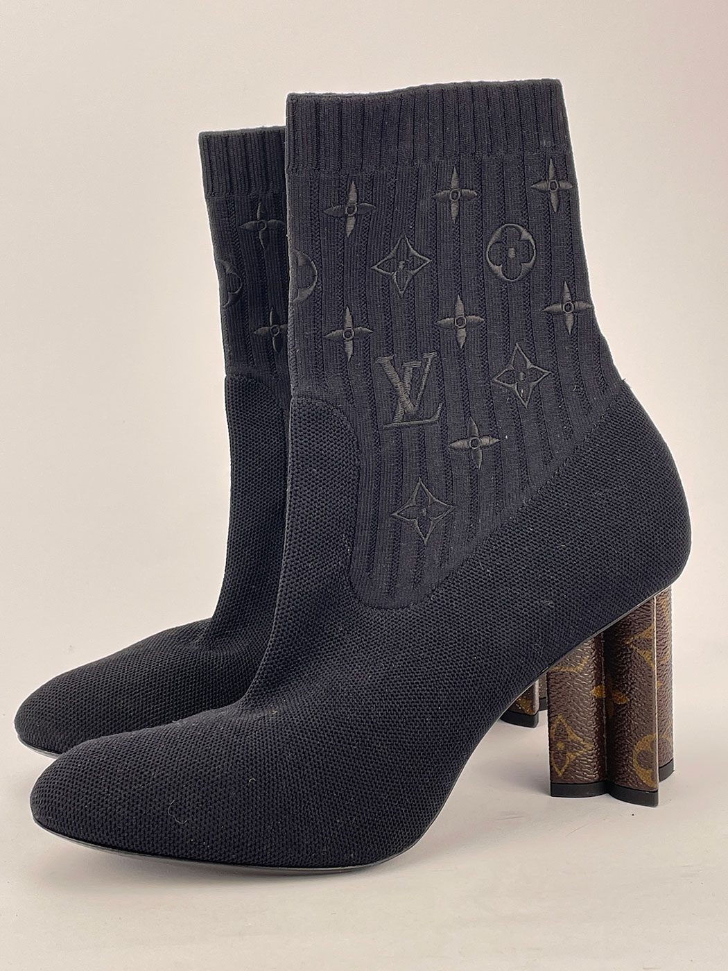 Louis Vuitton Black Monogram Silhouette Boots Size 39 UK 6