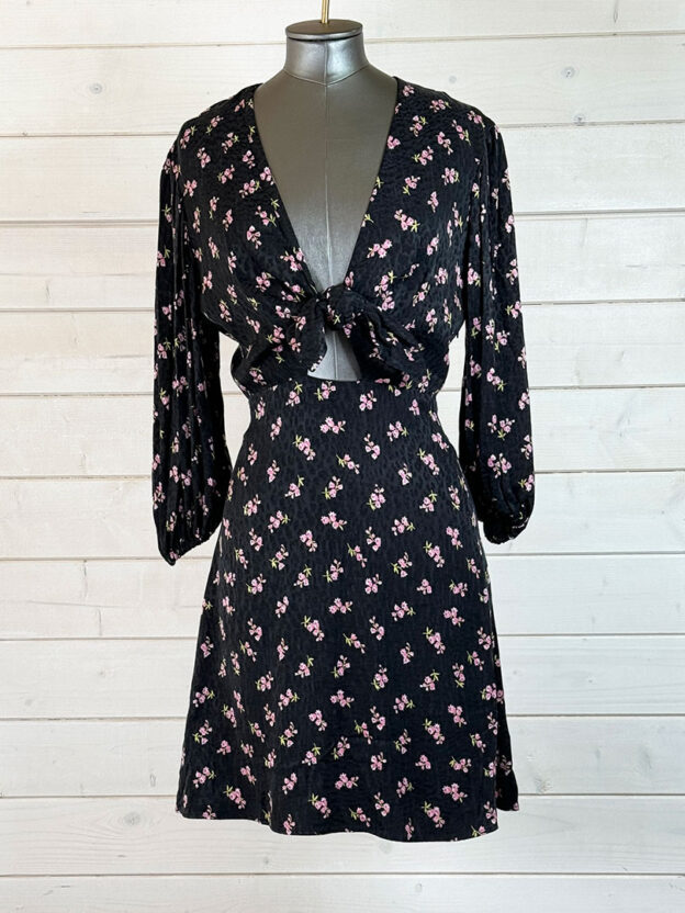 Maje Black & Pink Floral Dress Size FR 36 (UK 8)