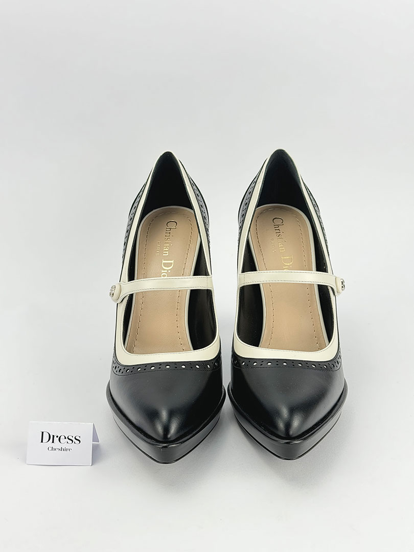 Christian Dior Black With White Detail Heels Size 36.5 (UK