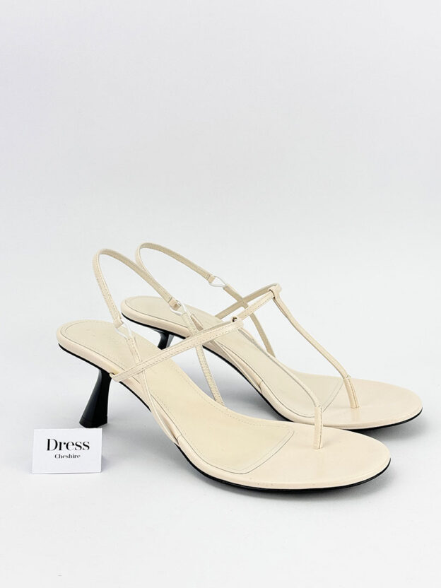 Khaite Linden Off-White Heeled Sandals Size 37.5 (UK 4.5)