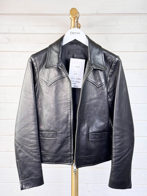 Nili Lotan Black Leather Jacket Size 2 (UK 6)