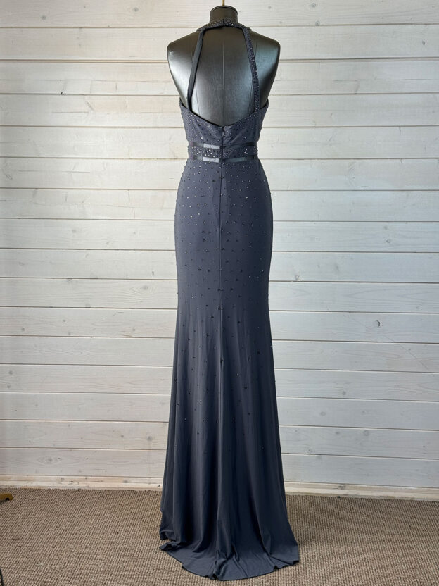 Tiffany Boutique Grey Gem Long Dress Size 6 - Image 2