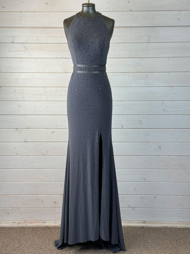 Tiffany Boutique Grey Gem Long Dress Size 6