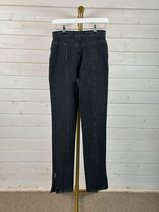 Chanel Black Pinstripe Jeans Size FR 36 (UK 8). Zip Bag. - Image 3