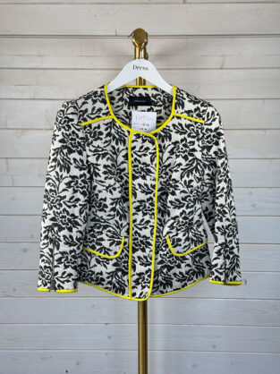 Karen Millen Cream & Black Floral Jacket Size UK 6