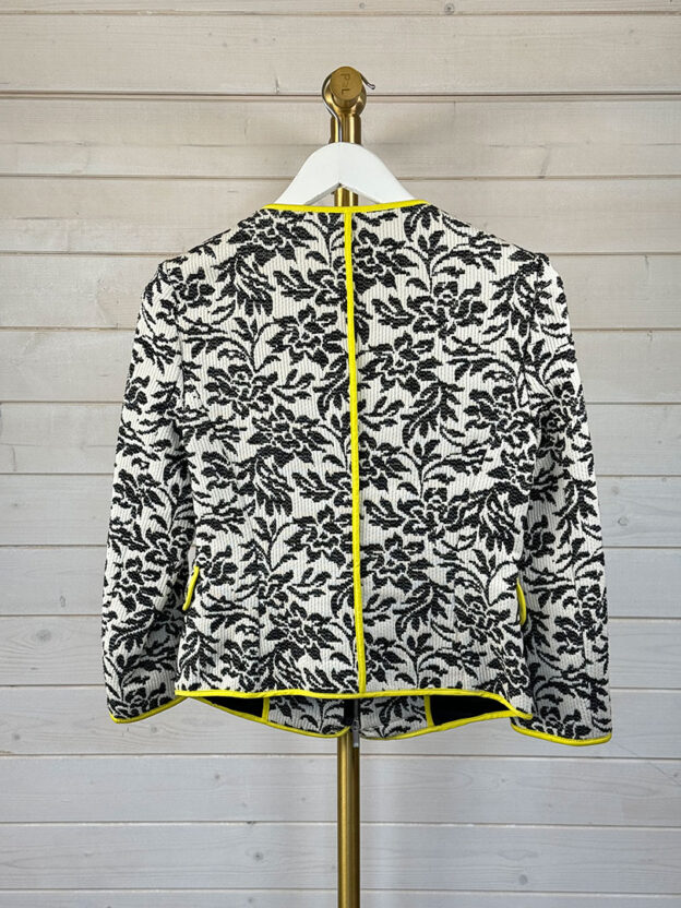 Karen Millen Cream & Black Floral Jacket Size UK 6 - Image 2