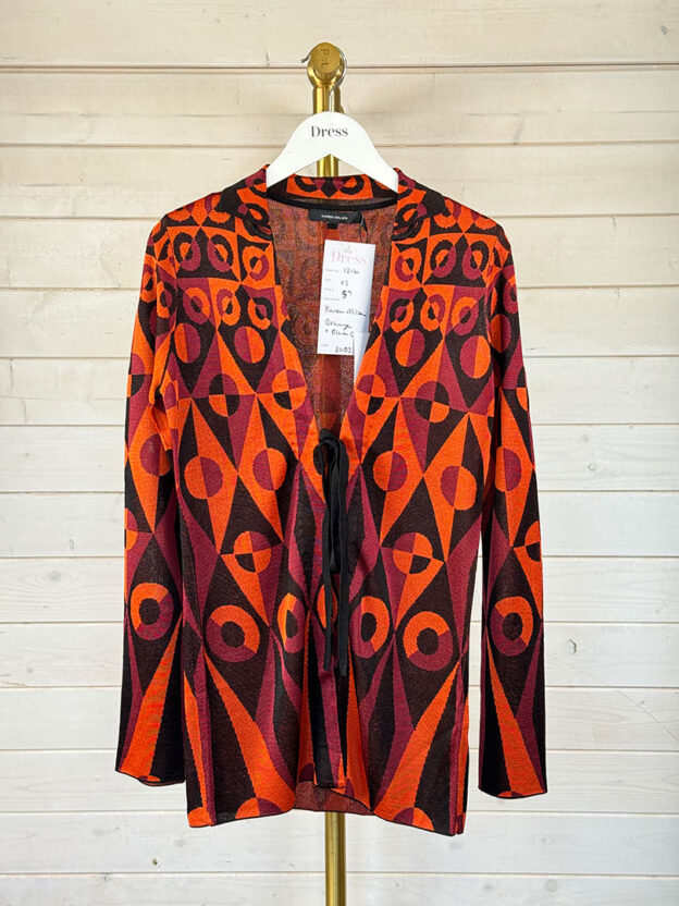 Karen Millen Orange & Black Cardigan Size XS
