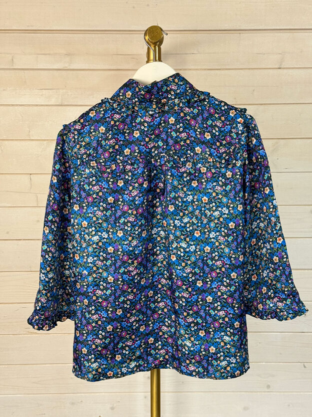 Pre-Owned Sandro Blue Floral Blouse Size UK 10-12 - Image 2
