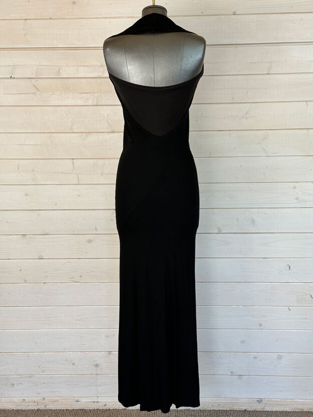 Pre-Owned Donna Karan Black Long Dress with Tie Detail Size UK 8 - Image 2