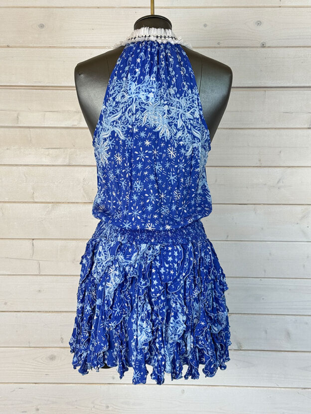 Pre-Owned Poupette St Barth Blue & White Star Dress UK XS - Image 2