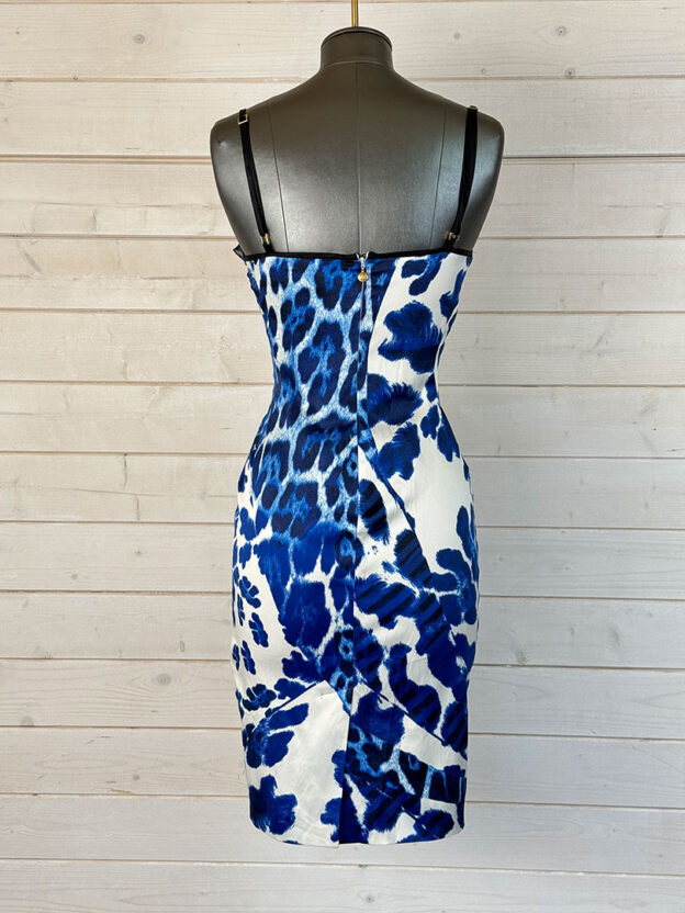 Pre-Owned Just Cavalli Blue Leopard Dress Size IT 38 (UK 8) - Image 2