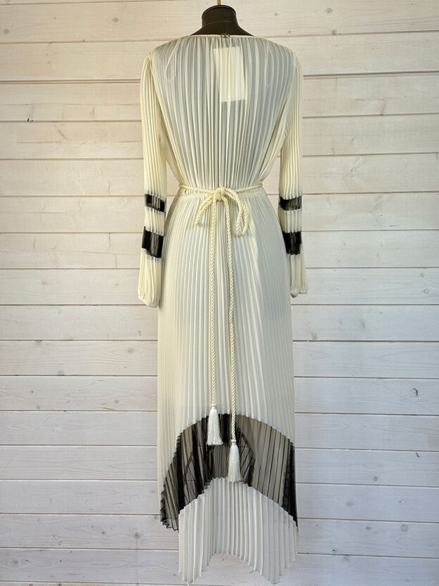 Pre-Owned Twinset Cream & Black Pleated Dress Size 38 (UK 10) - Image 3
