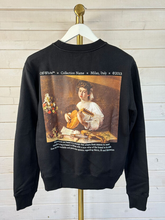 Pre-Owned Off-White Milan Italy 2013 Print Black Jumper Size S - Image 2