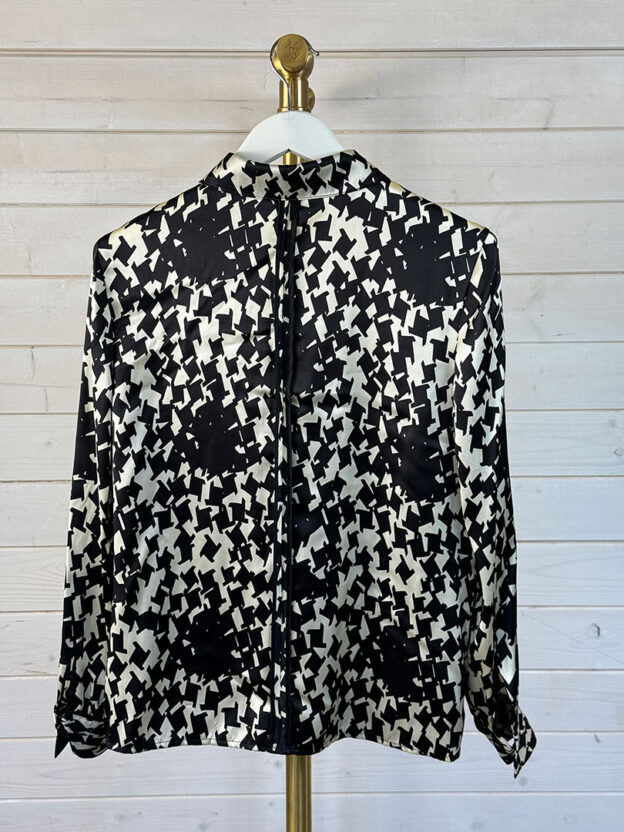 Reiss 100% Silk Black & White Shirt Size UK 10 - Image 2
