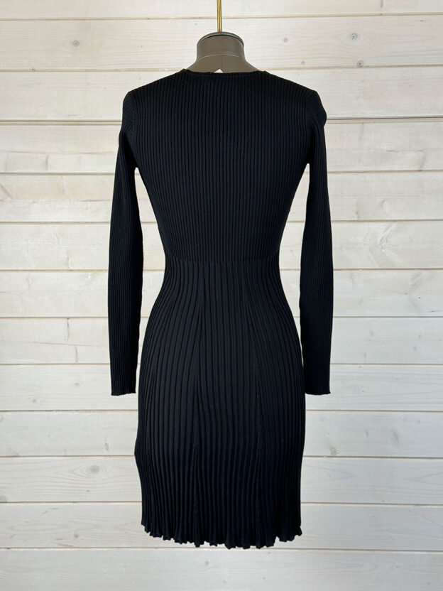 Pre-Owned Sandro Black Knit Midi Dress Size 2 (UK 10) - Image 2