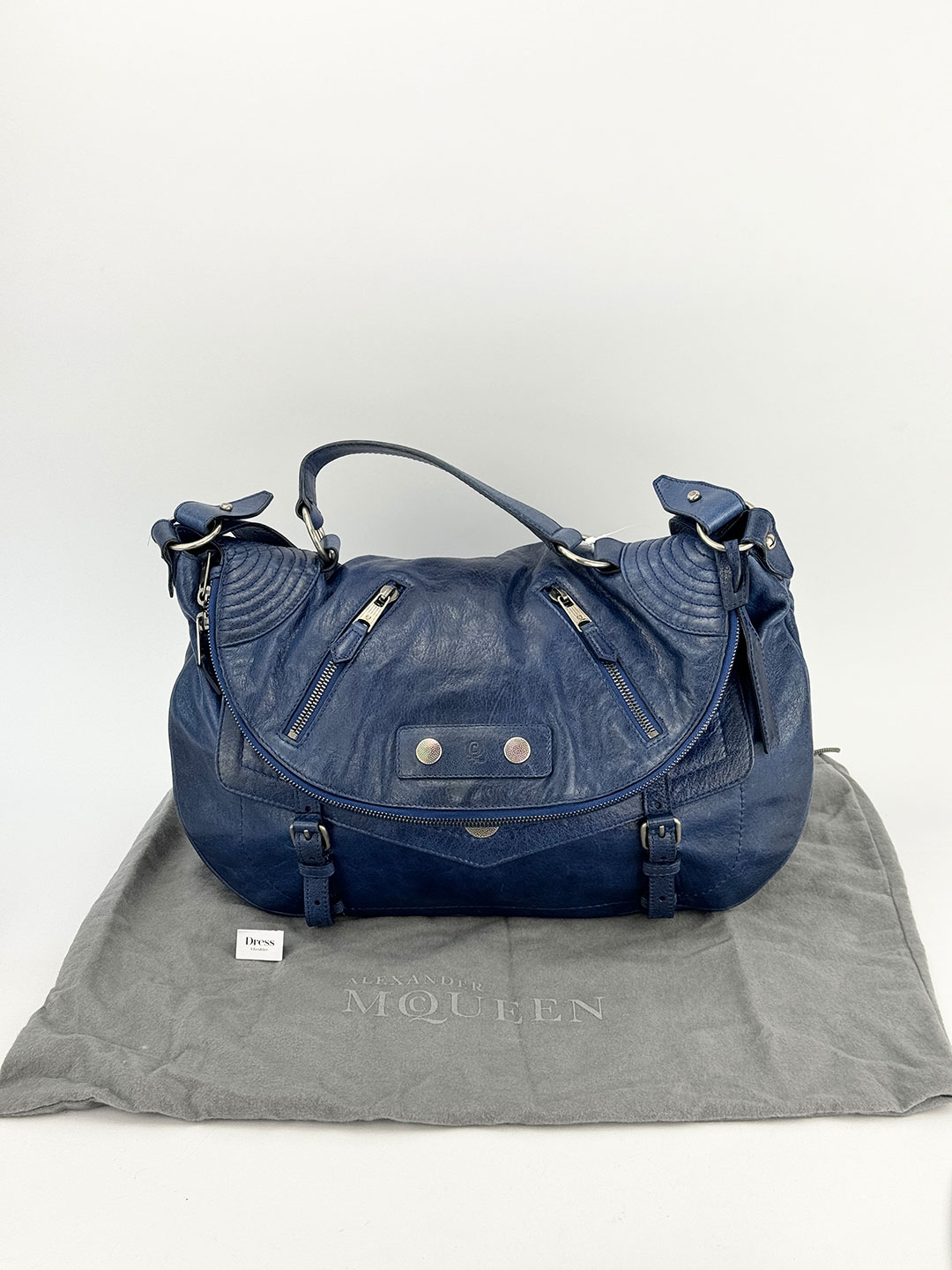 Alexander McQueen Blue Faithful Crossbody Bag Dress Cheshire Preloved Designer Fashion Boutique in Cheshire