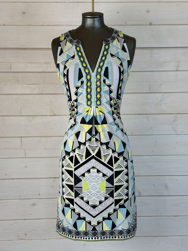 Hale Bob Yellow, Grey & Blue Dress Size XS