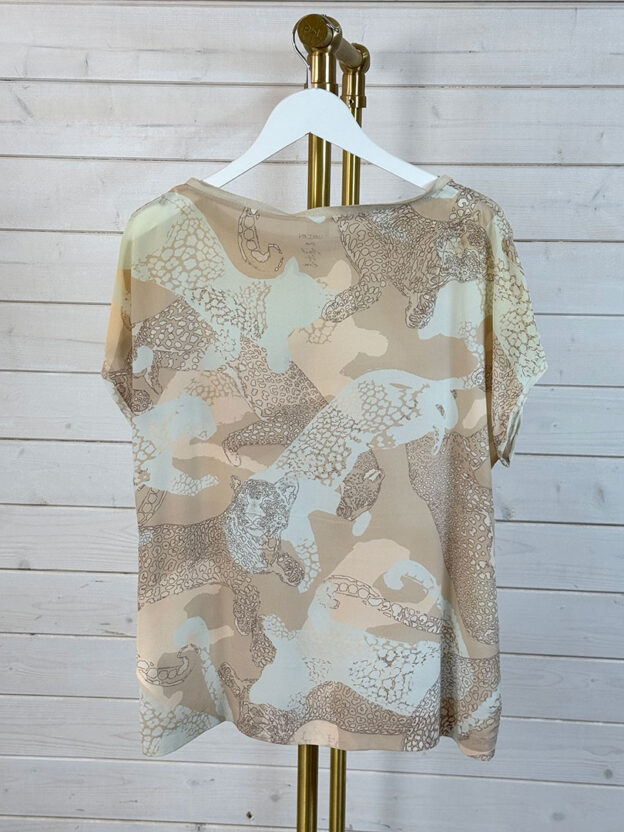 Pre-Owned Marc Cain Beige Animal Print Top Size N3 (UK 12) - Image 2