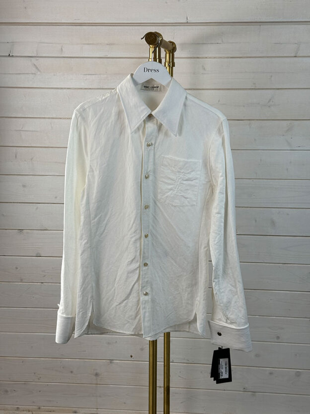Pre-Owned Saint Laurent White Creased Linen Shirt Size 38 (UK 10)