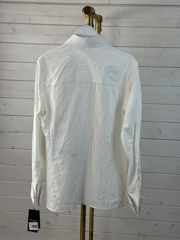 Pre-Owned Saint Laurent White Creased Linen Shirt Size 38 (UK 10) - Image 3