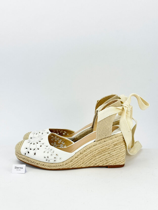 Lauren By Ralph Lauren White Leather Wedges Size 40 (UK 7) - Image 2