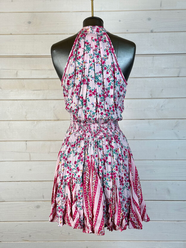 Pre-Owned Poupette St Barth Pink Floral Midi Dress Size XS - Image 2