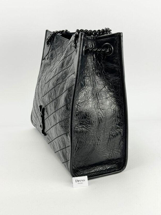 YSL Niki Medium Quilted Crinkled-Leather Tote - Image 2