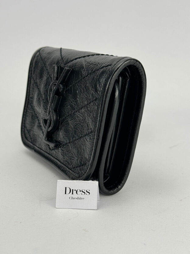 Pre-Owned YSL Crinkled Gloss Black Purse - Image 2