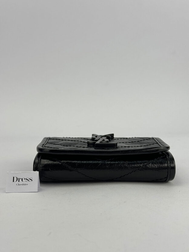 Pre-Owned YSL Crinkled Gloss Black Purse - Image 4