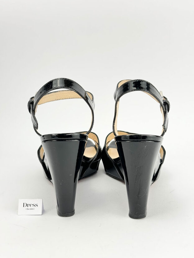 Pre-Owned Prada Black Wedge Sandals Size 38.5  (UK 5.5) - Image 5