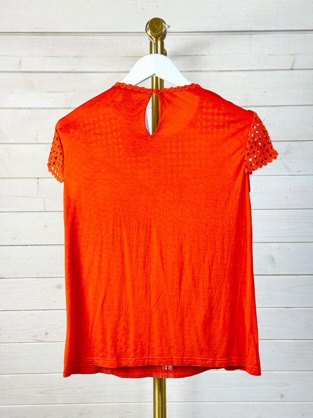 Diane Von Furstenberg Red Crochet Top Size S - Image 2