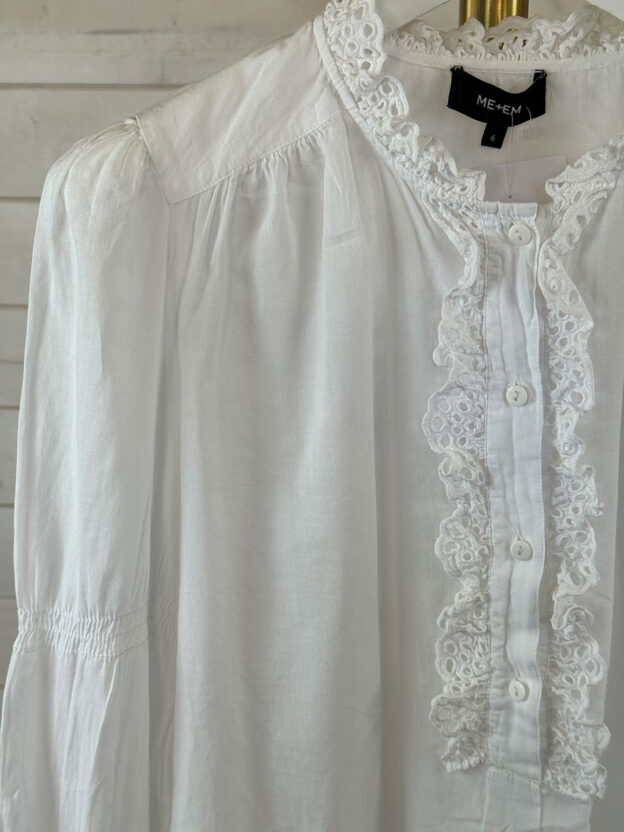 Pre-Owned Me & Em Cotton Frill Shirt Size UK 6 - Image 2