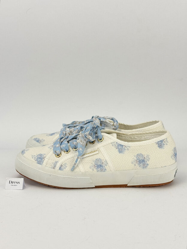 Pre-Owned Superga LoveShackFancy 2750 Floral Trainers Size 39.5 (UK 6.5) - Image 3