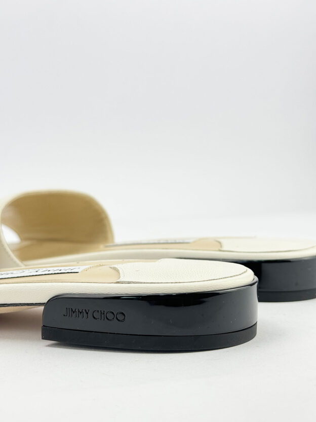 Jimmy Choo Cream Leather Slide Sandals Size 40 (UK 7) - Image 4