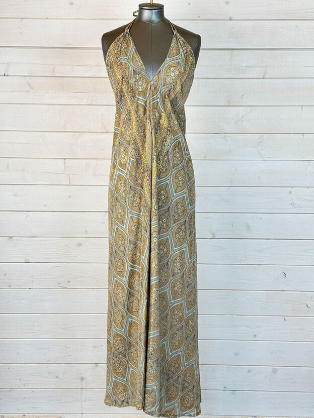 Pre-Owned Arte Pana Gold & Blue Maxi Dress One Size