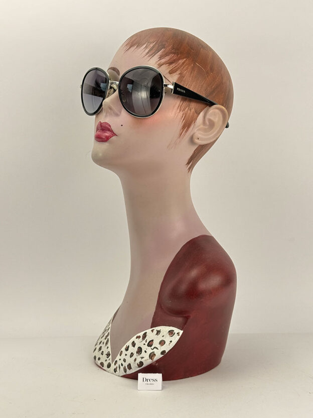 Prada Black Round Frame Sunglasses - Image 2