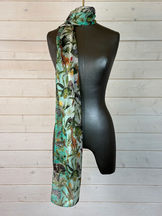 Pre-Owned Marc Cain Safari Animal Scarf 100% Silk