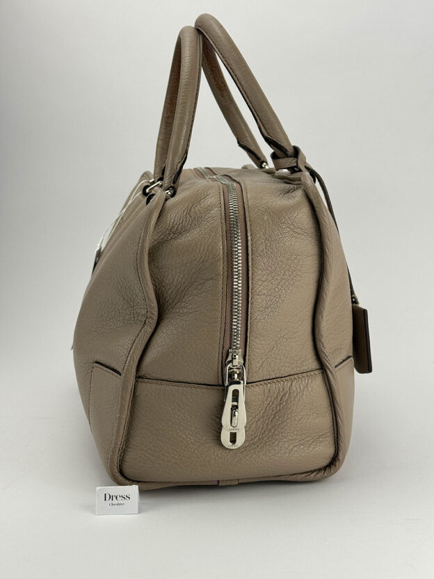 Pre-Owned Loewe Amazona Taupe Leather Handbag - Image 3