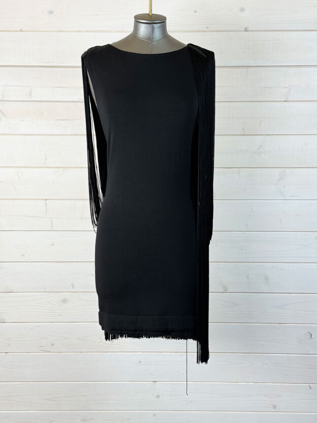 Jasmine Di Milo Black Tassel Dress Size UK 8