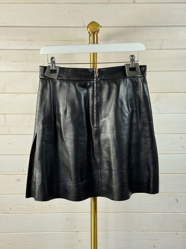 Sandro Black Leather Pleated Skirt Size 2 (UK 6) - Image 2