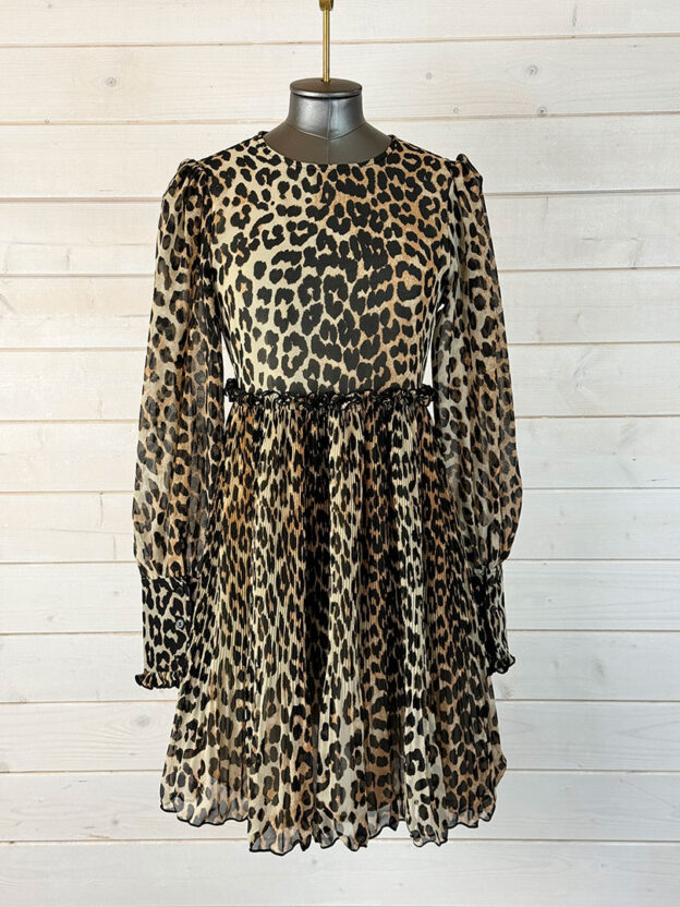 Ganni Leopard Print Dress Size 34 (UK 6-8)