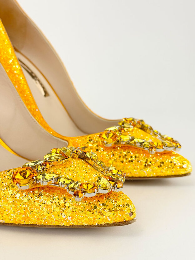 Pre-Owned Sophia Webster Margaux Sunstone Glitter Pump Size 40.5 (UK 7.5) - Image 2