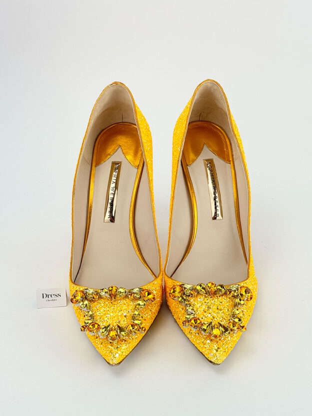 Pre-Owned Sophia Webster Margaux Sunstone Glitter Pump Size 40.5 (UK 7.5) - Image 3