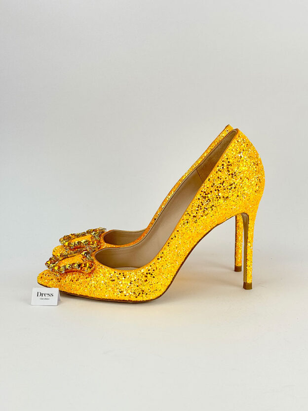 Pre-Owned Sophia Webster Margaux Sunstone Glitter Pump Size 40.5 (UK 7.5) - Image 4