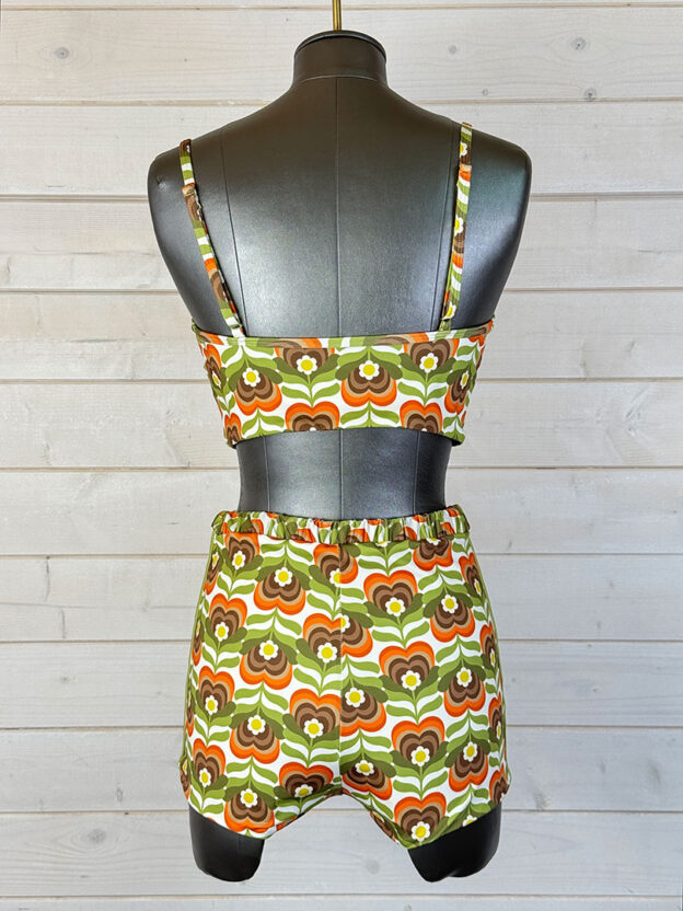FP Movement Orange, Green & Brown Floral Bikini Set Size M - Image 2
